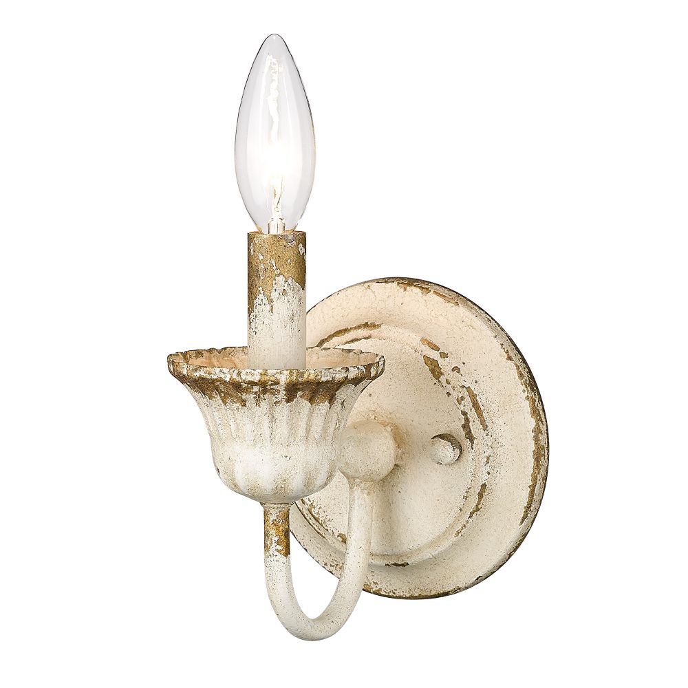 Golden Lighting 0892-1W AI Jules 1 Light Wall Sconce in Antique Ivory